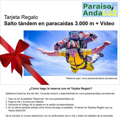 Salto tándem en paracaídas 3.000 m + Vídeo, en Sevilla